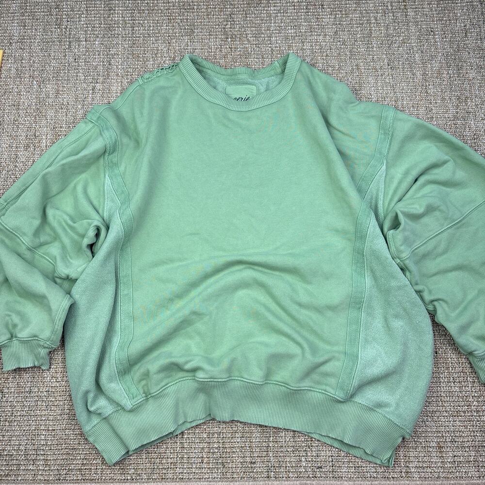 🌿 Aerie Oversized Lace Back Crewneck Sweatshirt | Size M | Mint Green